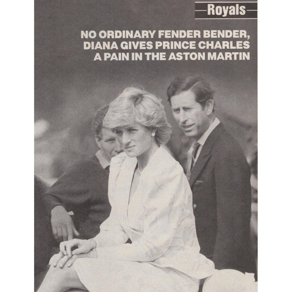 1987 Princess Diana Prince Charles Life Aston‎ Martin Royals Vintage Print Ad